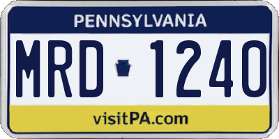 PA license plate MRD1240