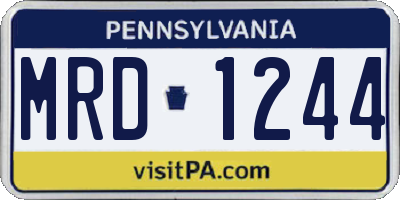 PA license plate MRD1244