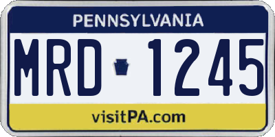 PA license plate MRD1245