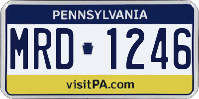 PA license plate MRD1246