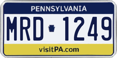 PA license plate MRD1249