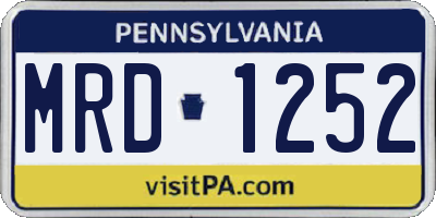 PA license plate MRD1252