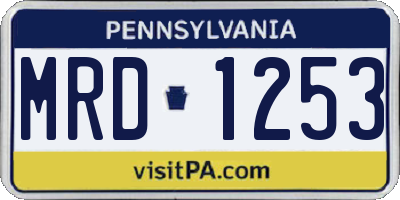 PA license plate MRD1253