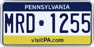 PA license plate MRD1255