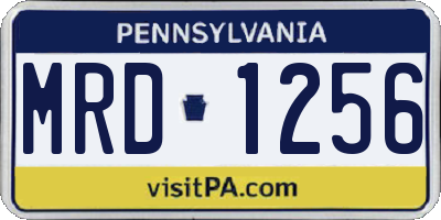 PA license plate MRD1256