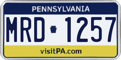 PA license plate MRD1257