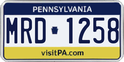 PA license plate MRD1258