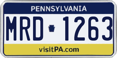 PA license plate MRD1263