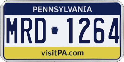 PA license plate MRD1264
