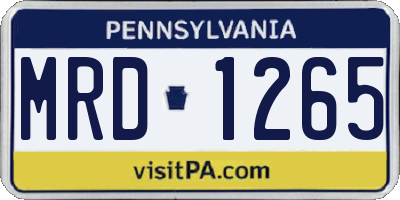 PA license plate MRD1265