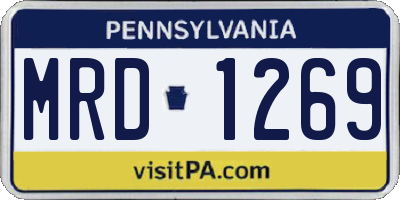 PA license plate MRD1269