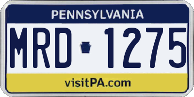 PA license plate MRD1275