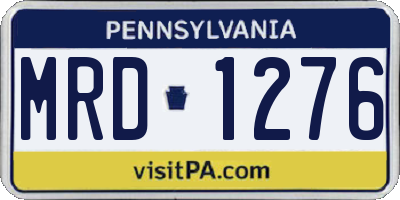 PA license plate MRD1276