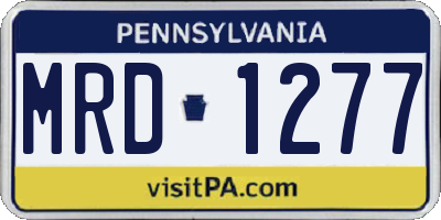 PA license plate MRD1277