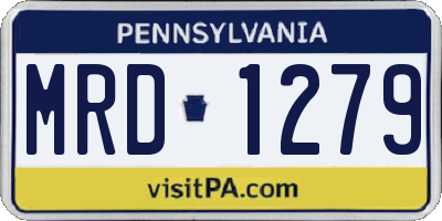 PA license plate MRD1279