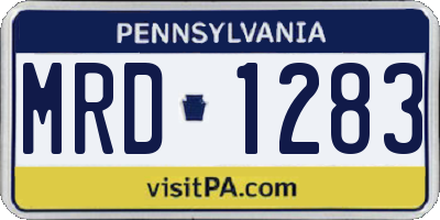PA license plate MRD1283