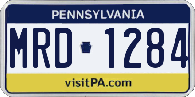 PA license plate MRD1284