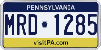 PA license plate MRD1285