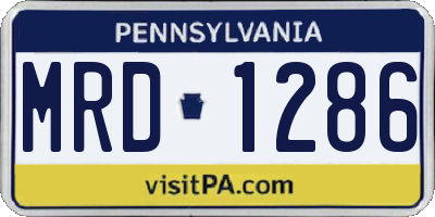 PA license plate MRD1286