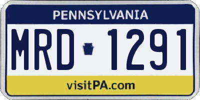 PA license plate MRD1291