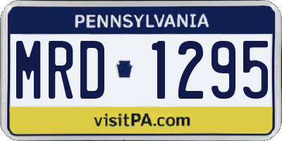 PA license plate MRD1295