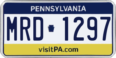 PA license plate MRD1297