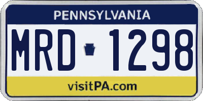 PA license plate MRD1298