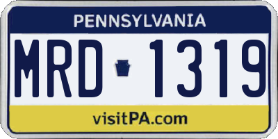 PA license plate MRD1319