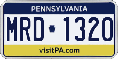 PA license plate MRD1320