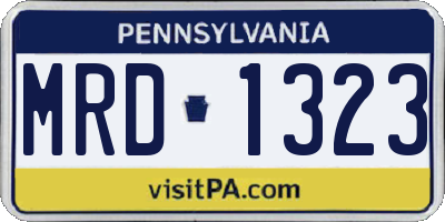 PA license plate MRD1323