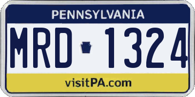 PA license plate MRD1324