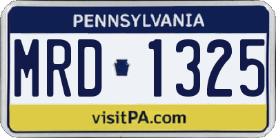 PA license plate MRD1325