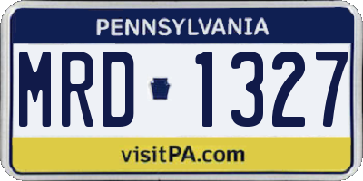 PA license plate MRD1327