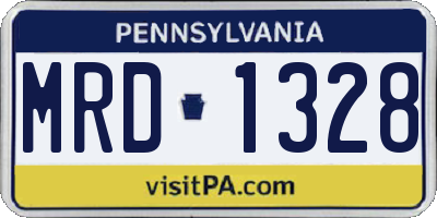 PA license plate MRD1328