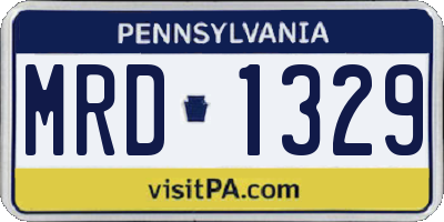 PA license plate MRD1329