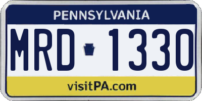 PA license plate MRD1330