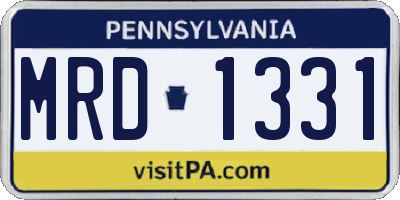 PA license plate MRD1331