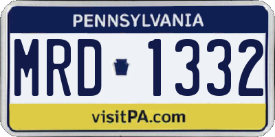 PA license plate MRD1332