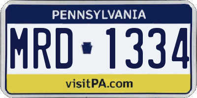 PA license plate MRD1334