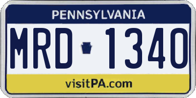 PA license plate MRD1340