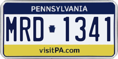 PA license plate MRD1341