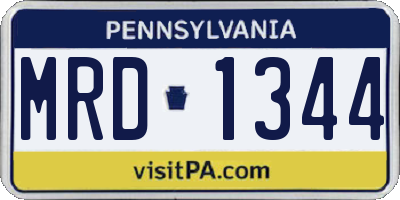 PA license plate MRD1344