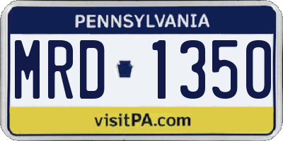 PA license plate MRD1350