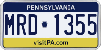 PA license plate MRD1355