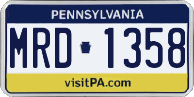 PA license plate MRD1358