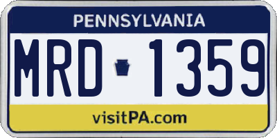 PA license plate MRD1359