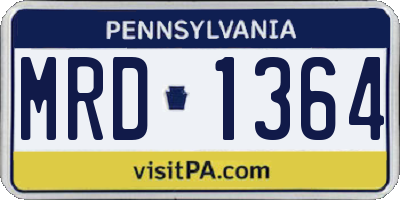 PA license plate MRD1364