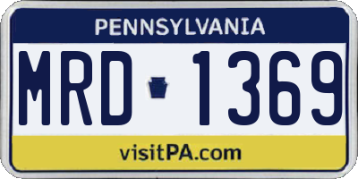 PA license plate MRD1369