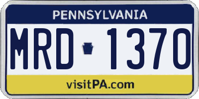 PA license plate MRD1370