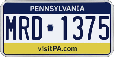 PA license plate MRD1375
